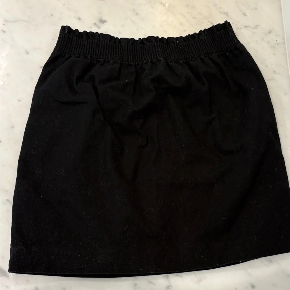 J. Crew linen Black Elastic-Waist Women's mini Skirt